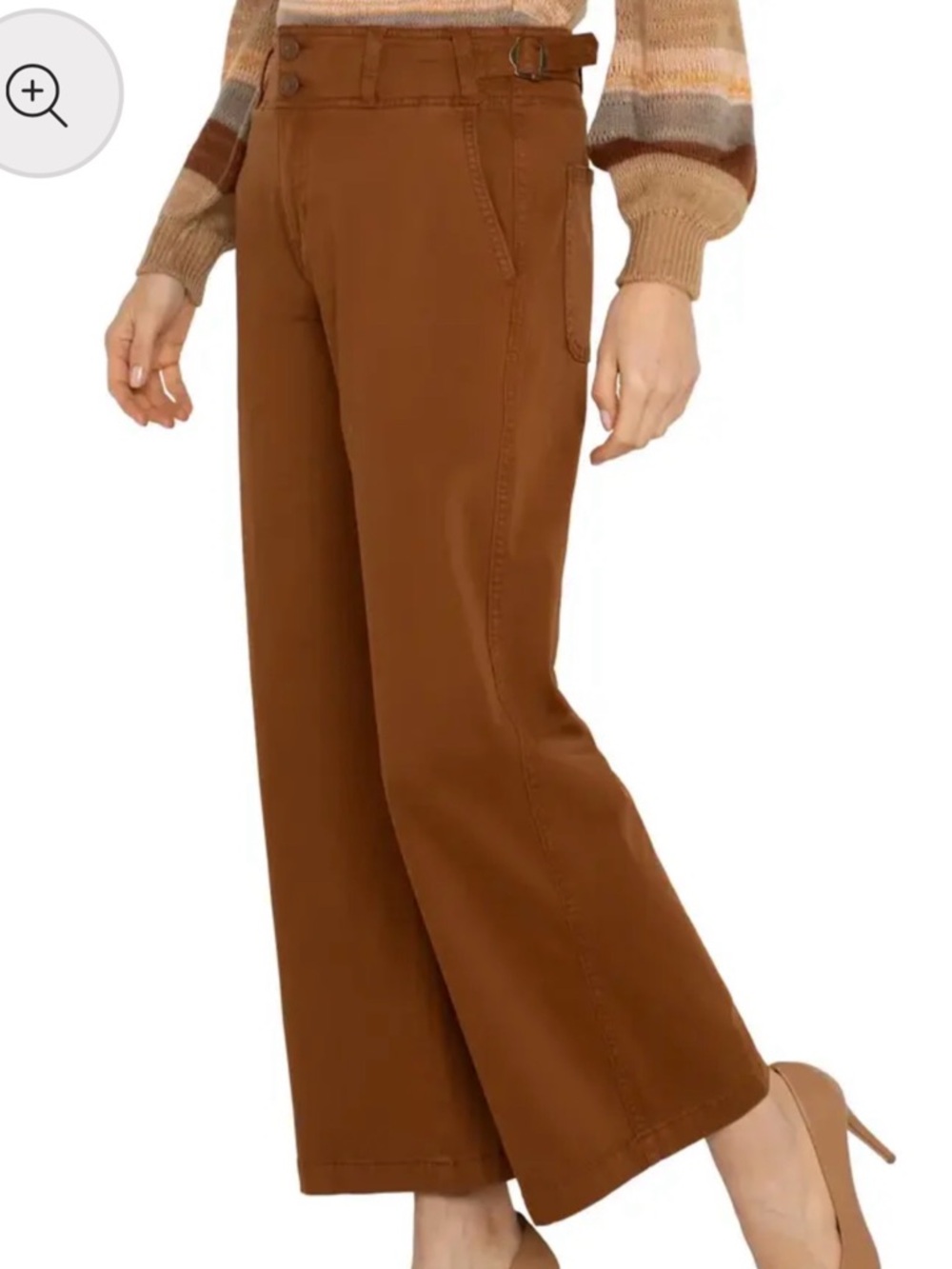 Liverpool High Rise Cinch Waist Wide Leg Pant - Jasper Brown - Size 6/28 - Picture 2 of 10
